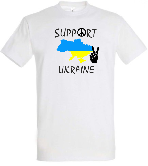 Damen T-Shirt Ukraine "Support Ukraine" victory sign
